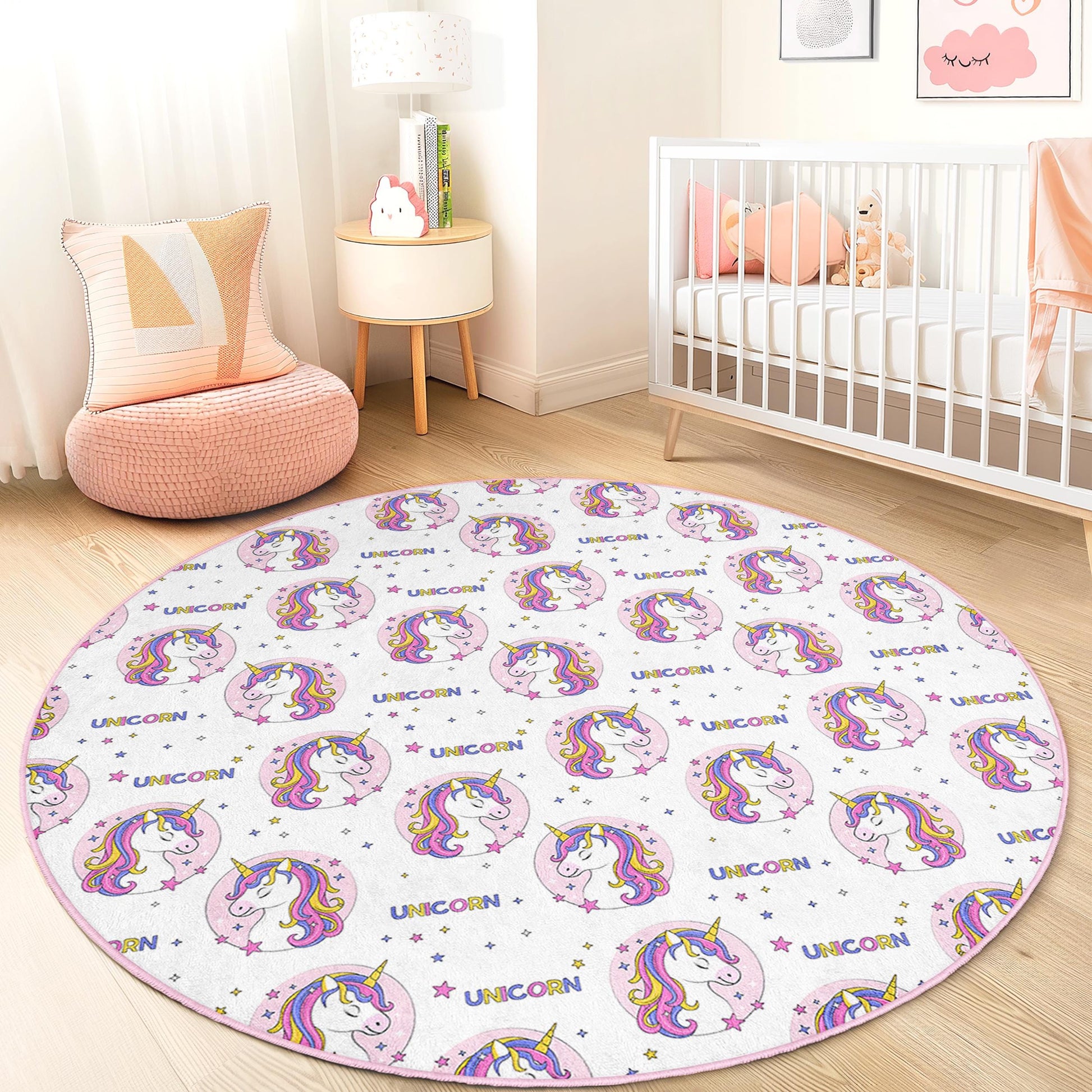 Magical Unicorn Kids Rug: Soft Playroom Carpet