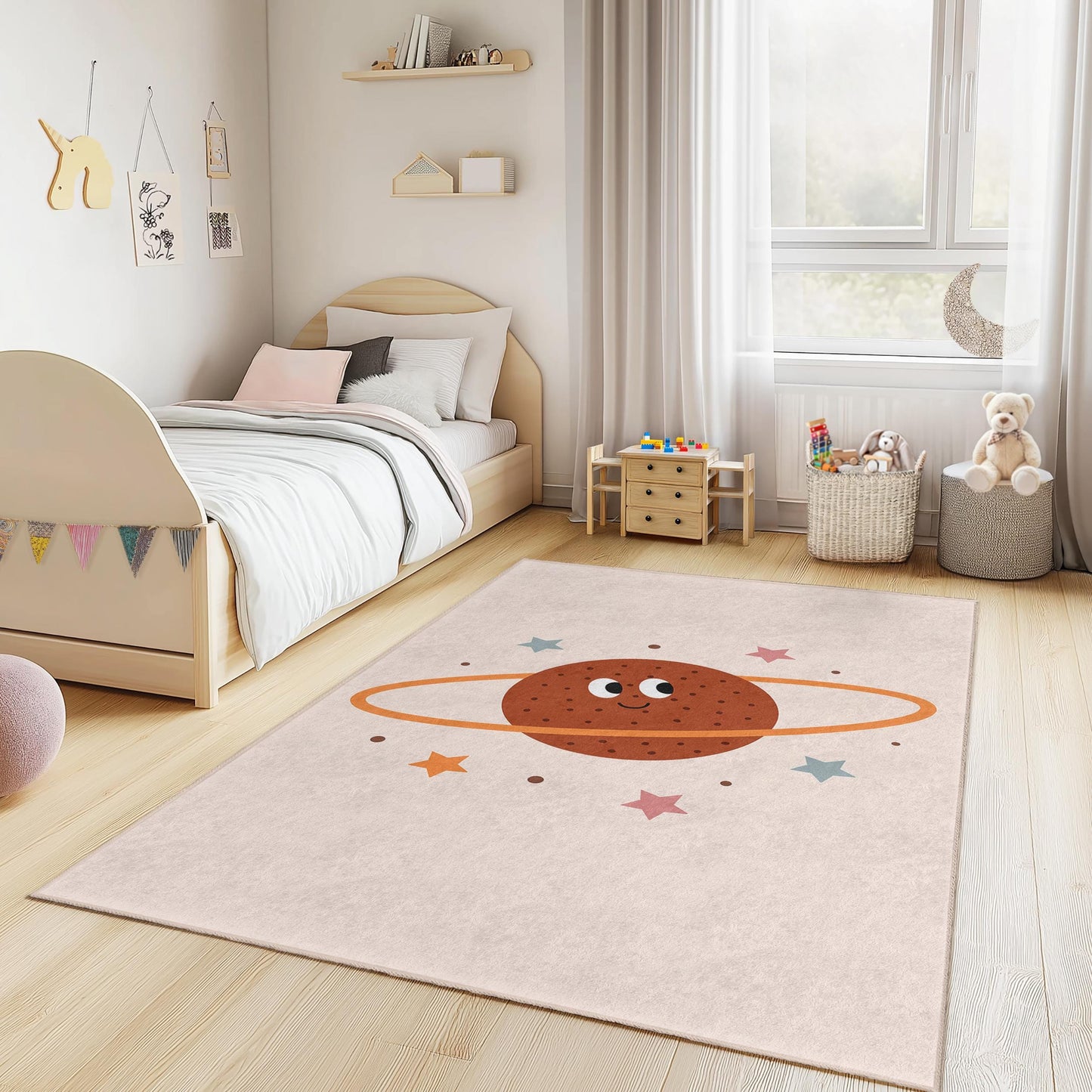 Planet Kids Teppich: Lustiger Weltraum-Spielzimmerteppich