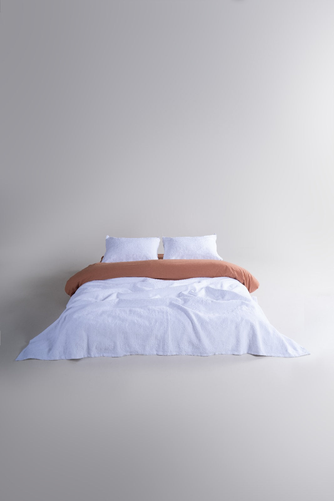 Rilievo Romantic White - Jacquard-Tagesdecke &amp; Kissenbezüge