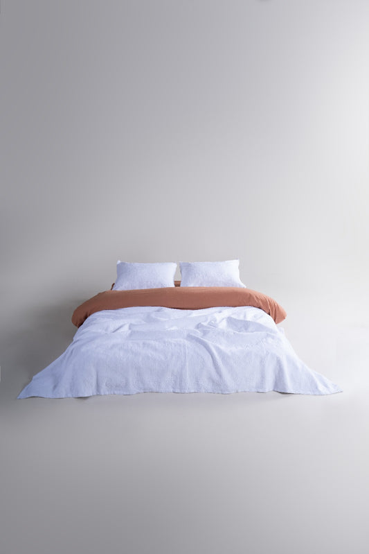 Rilievo Romantic White - Jacquard-Tagesdecke &amp; Kissenbezüge